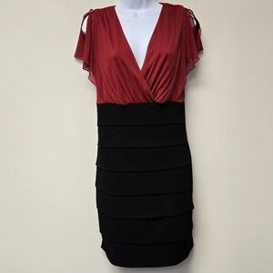 Enfocus Studio Bodycon Dress Red Black 14